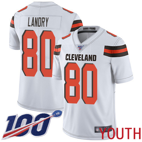 Cleveland Browns Jarvis Landry Youth White Limited Jersey #80 NFL Football Road 100th Season Vapor Untouchable